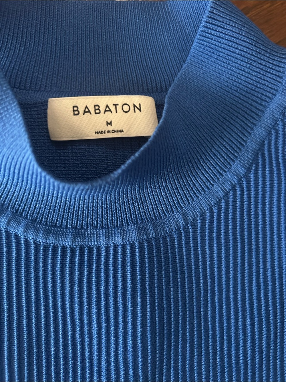 Babaton Men's Ribbed Crewneck Sweater in Cobalt Blue